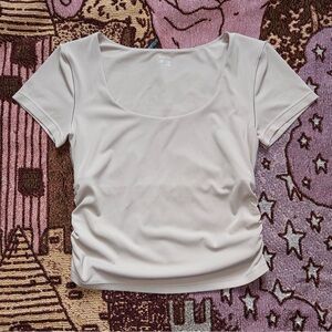 Offline by Aerie Real Me Scoop T-Shirt in Stone Harbor Size Medium Athletic Wear